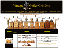 Tablet Screenshot of antiquecoffeegrinders.vintagecoffeegrinders.com